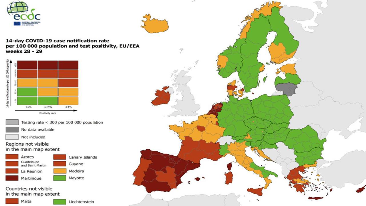 Στο βαθύ κόκκινο βάζει 13 ελληνικά νησιά το ευρωπαϊκό CDC