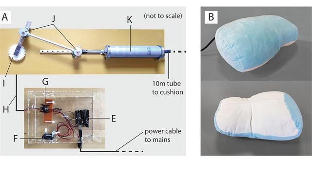 Αγκαλιάζοντας ένα μαξιλάρι που αναπνέει για τη μείωση του άγχους