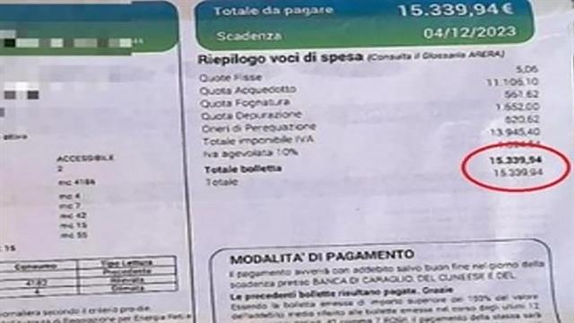 Ιταλία: Ηλικιωμένη πέθανε μετά από σοκ, λόγω λάθους στον λογαριασμό νερού