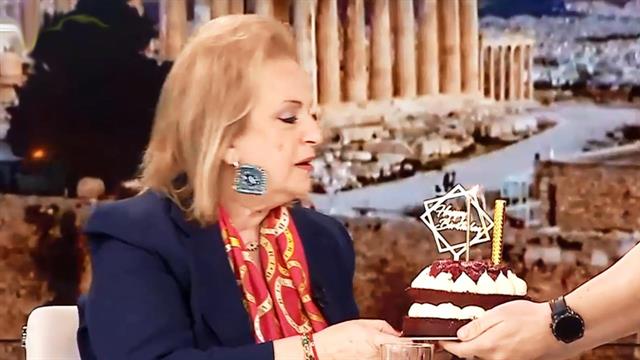 Τούρτα στο Mega για τα γενέθλια της Ματίνας Παγώνη