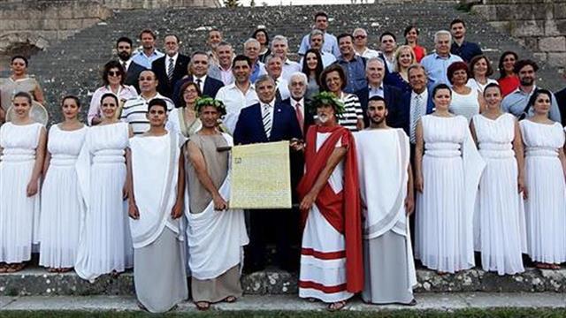 Αναπαράσταση του Όρκου του Ιπποκράτη  στο Ασκληπιείο της Κω