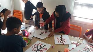 Χώρος Ψυχοκοινωνικής Στήριξης του Ερυθρού Σταυρού στο κέντρο φιλοξενίας προσφύγων στον Σκαραμαγκά